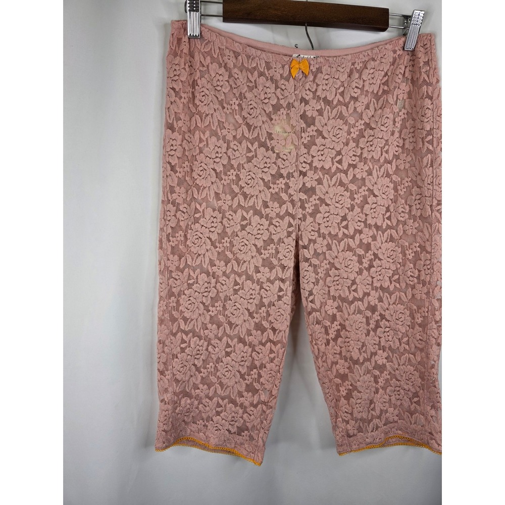Free People Intimately All Day Lace Capri Womens L Misty Rose Lace High Rise New - Picture 5 of 12